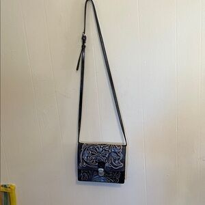 Patricia Nash Black and Blue Crossbody Bag